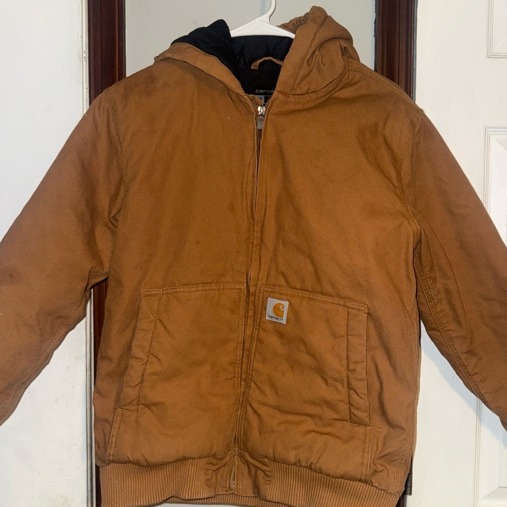 Carhartt Kids Tan Hooded Puffer Jacket
